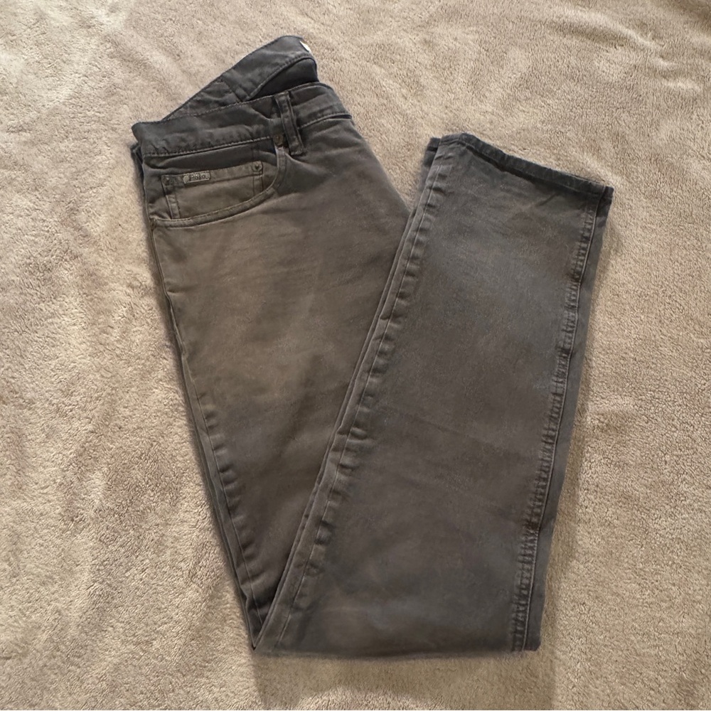 Polo by Ralph Lauren Men's Stylishly Faded Gray Button Fly Sullivan Slim Jeans